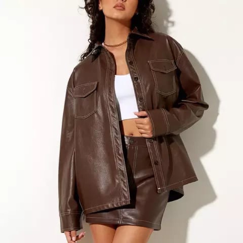 Kemeja Kulit Oversize Riseleather.id