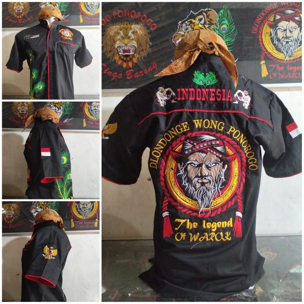 BAJU KEMEJA BORDIR WAROK PONOROGO / BAJU REOG DLONDONGE WONG PONOROGO / HEM BORDIR THE LEGEND OF WAR