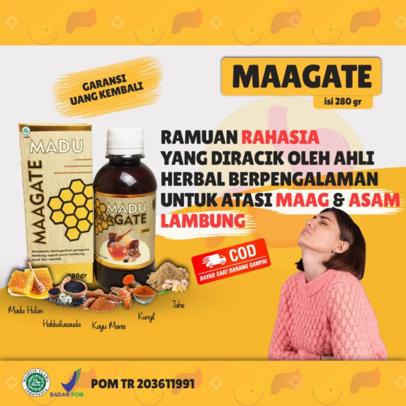 Madu herbal original maagate madu kesehatan atasi maag kronis asam lambung dan gerd