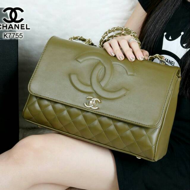 IMPORT TAS SEMI ORI CHANEL MAXI VINTAGE QUITED K7755