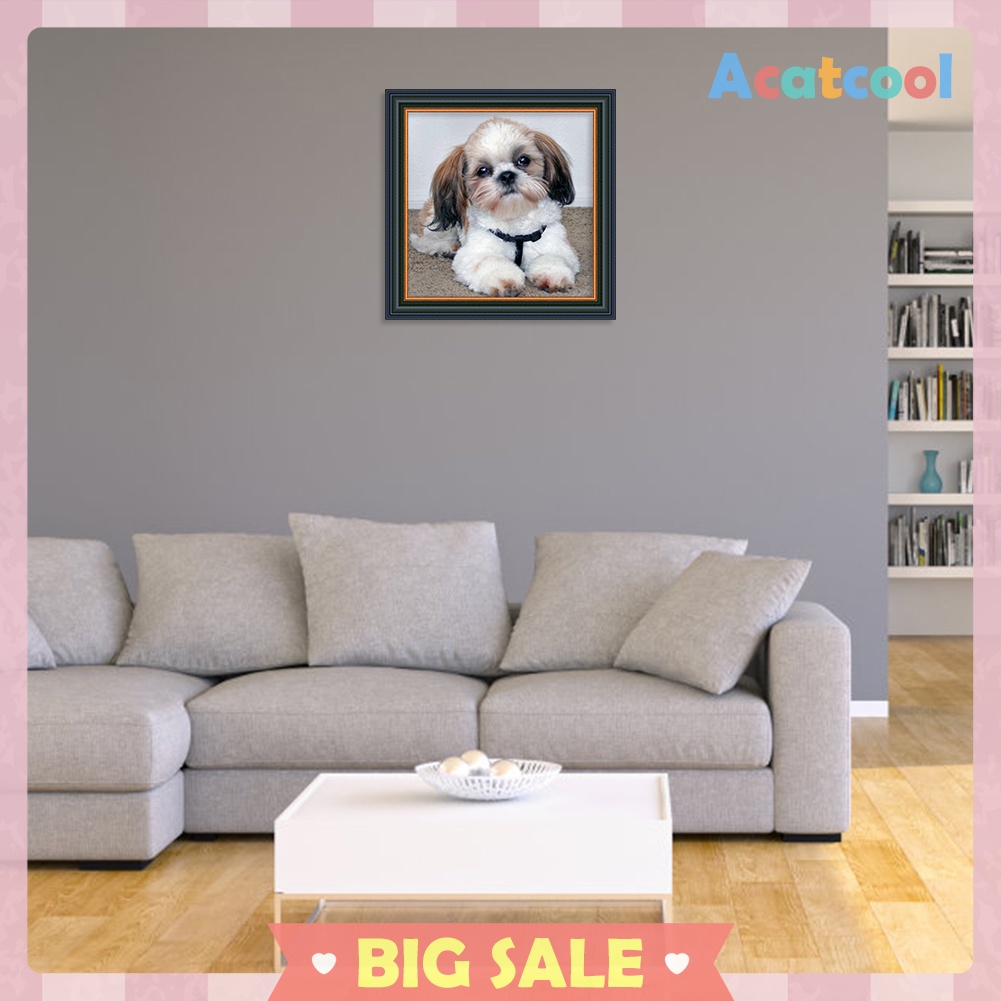 5D DIY Diamond Painting Dog Cross Stitch Embroidery Wall Art Needlework Kit