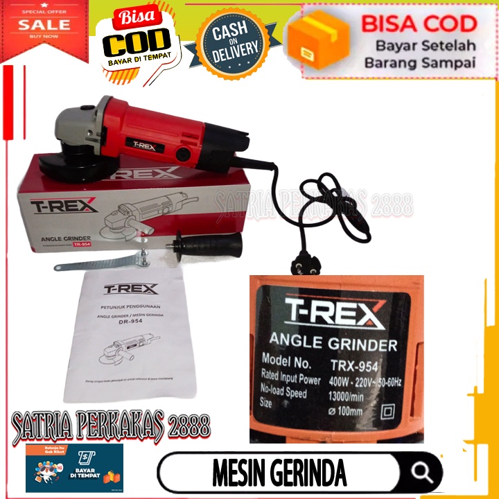 PAKET TUKANG KAYU MESIN PLANER/KETAM DAN MESIN BOR 10MM MESIN GERINDA TANGAN 4INCH T-REX