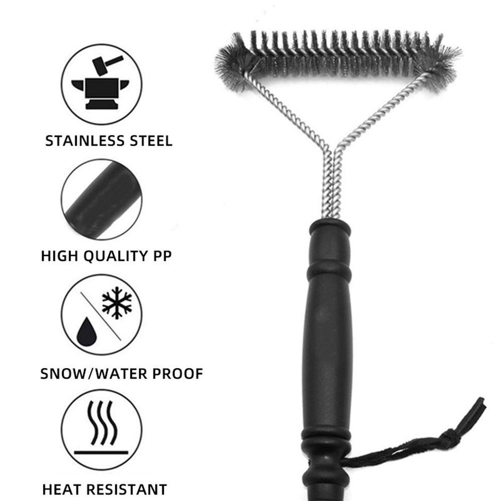 Solighter BBQ Brush Barbecue Scraper Pembersih Panggangan Tahan Lama Kawat Stainless Steel