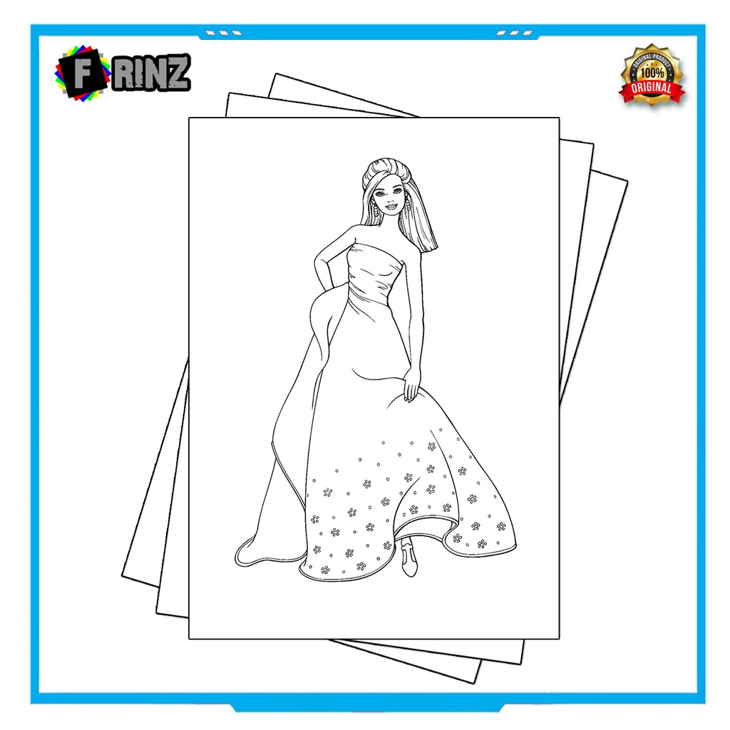 Gambar Sketsa Mewarnai ~ 01 . Barbie Part 1 / Seketsa Lukis / Drawing Sketch / Menggambar-02
