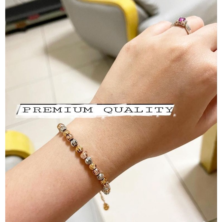 Gelang Lapis emas Gelang Krincingan biji lada Anti Karat Anti Alergi Bracelet Branded import 8827