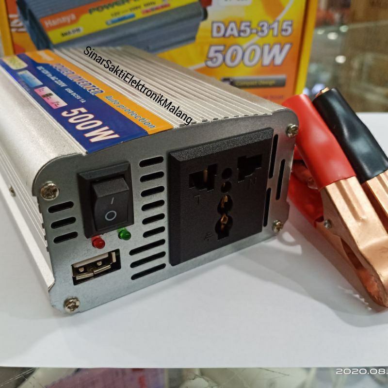 Power Inverter 500 Watt Aki DC to AC Pengubah Arus Dc 12v ke Ac 220v 500W W Perubah Arus Malang P