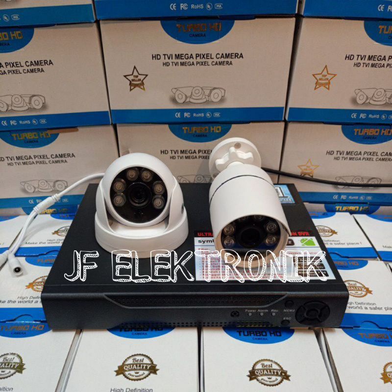 Paket Cctv 4ch Ahd 5mp 1080p 2 kamera komplit tinggal pasang