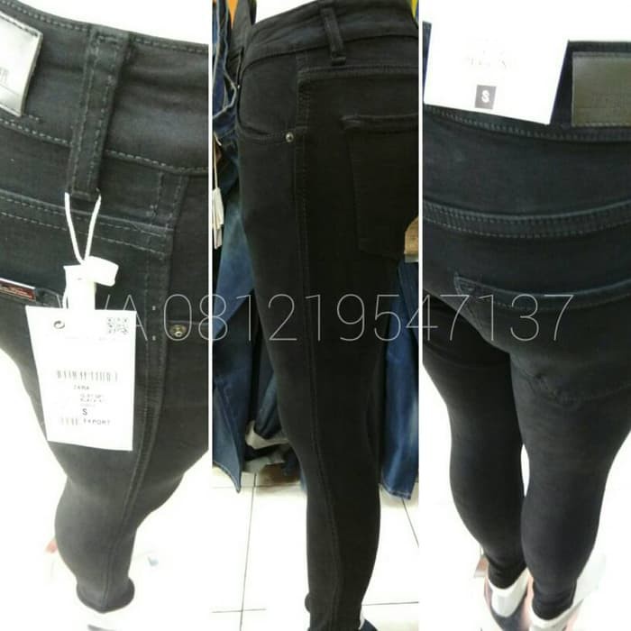 Celana Jeans Panjang Wanita Hitam Zara Original Anti Luntur
