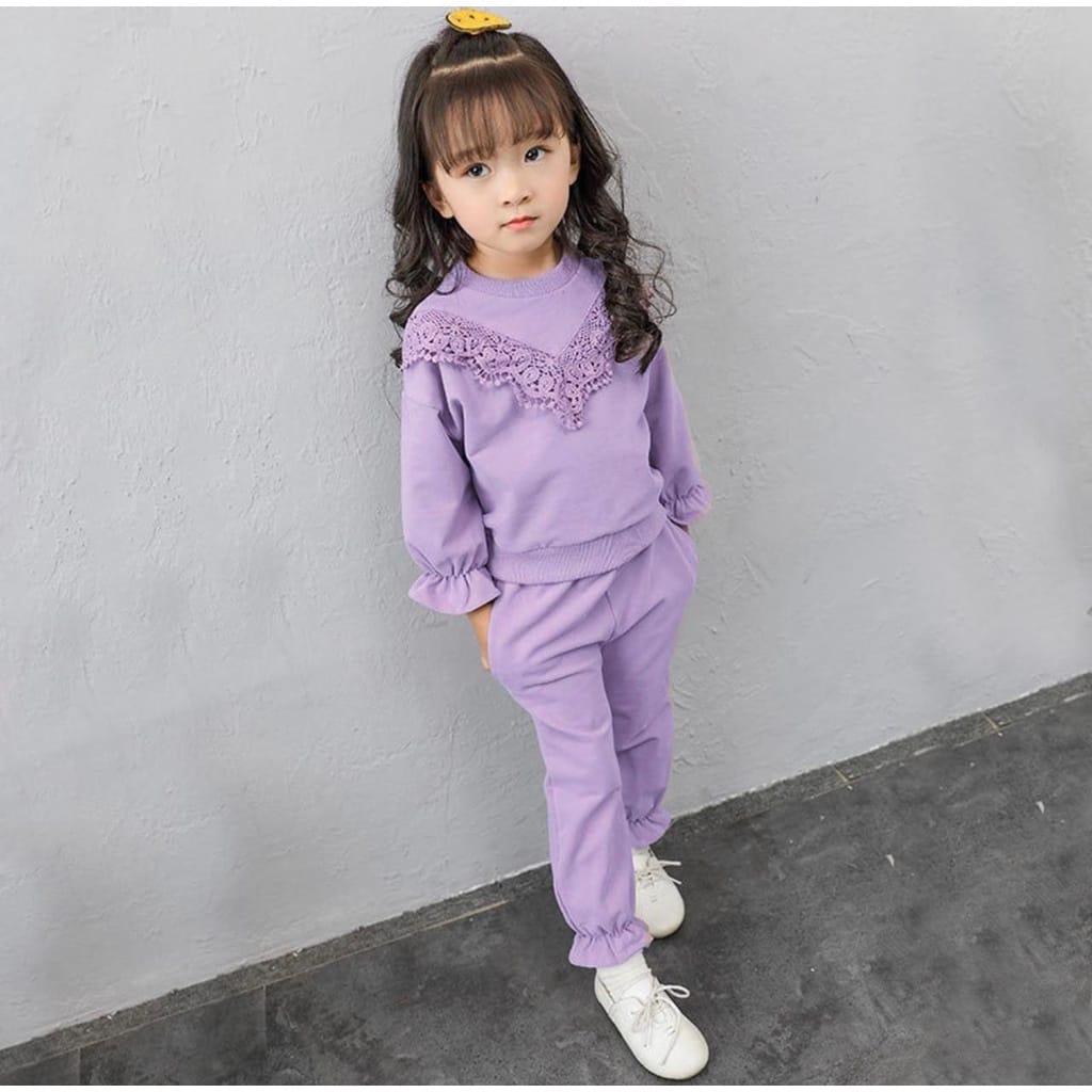 SETELAN ANAK SWEATER ANAK TERBARU DAN TERKINI SETELAN SWEATER POP RENDA 1-5 TAHUN