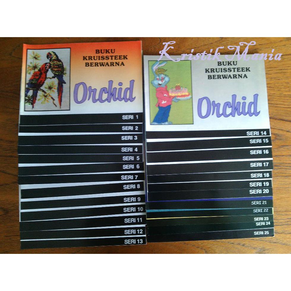 Paling Murah Buku Kristik/Cross Stitch Orchid Set Komplit No. 1-25