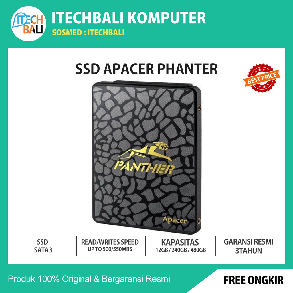 SSD APACER AS340 PANTHER 120GB SATA III | ITECHBALI