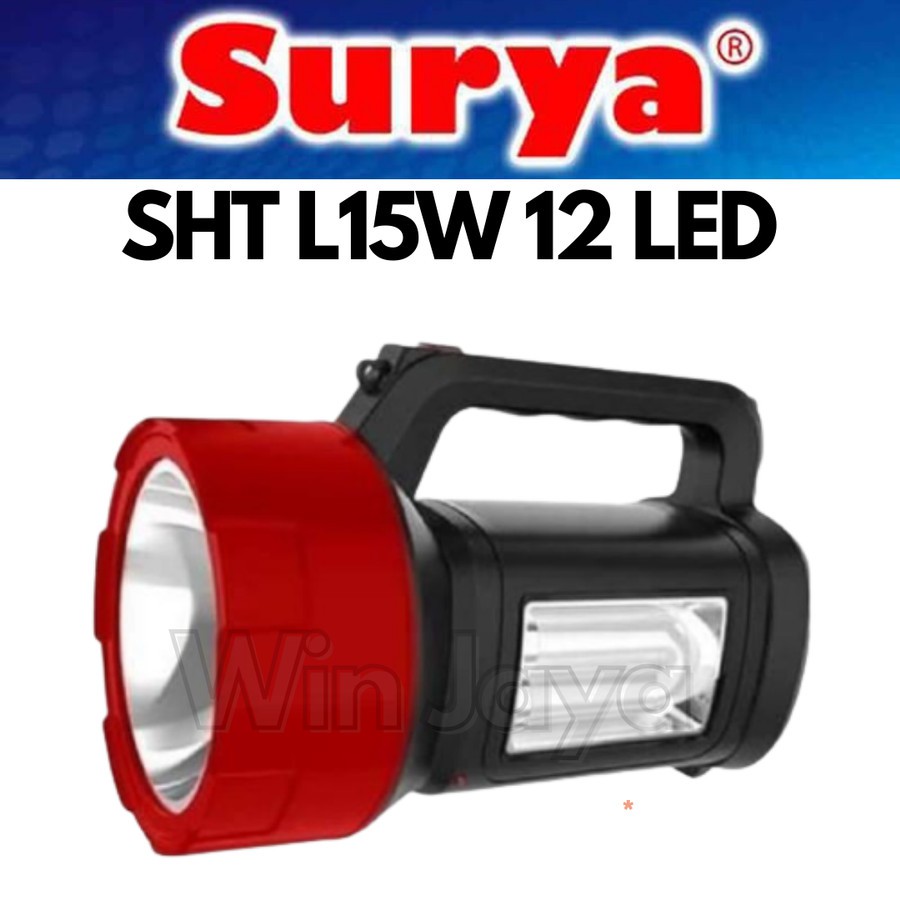 SENTER LED EMERGENCY SURYA SHT L15W 12LED LAMPU DARURAT RECHARGEABLE