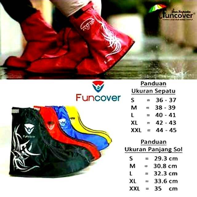 jas hujan sepatu anti becek air / Jas sepatu cover shoes mantel hujan anti air Funcover cosh black