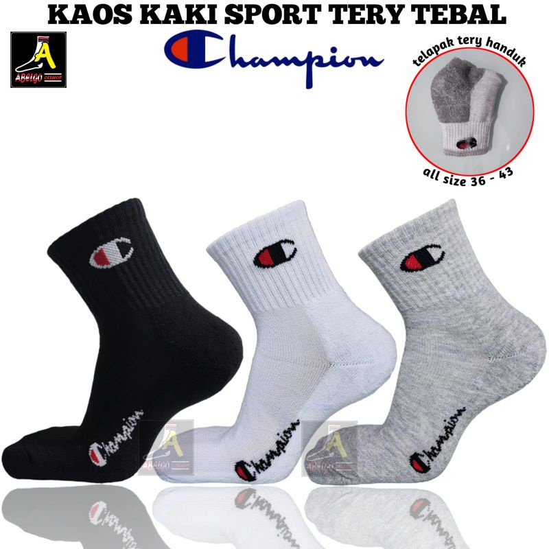 kaos kaki sport champion tebal /champion sock tebal premium/Kaos kaki olahraga 3/4