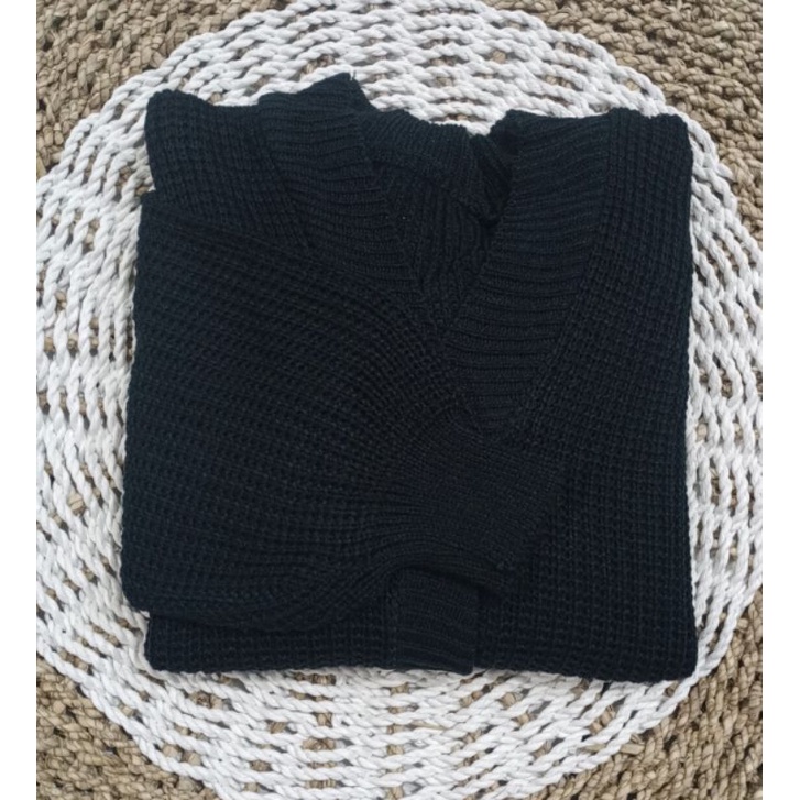 Outer Rajut GRB Premium (7GET) Cardigan Crop/Basic Cardy Allsize-HITAM