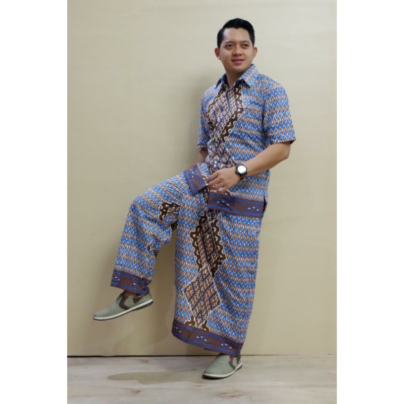 Baju Lebaran,Setelan Celana Sarung Kemeja batik