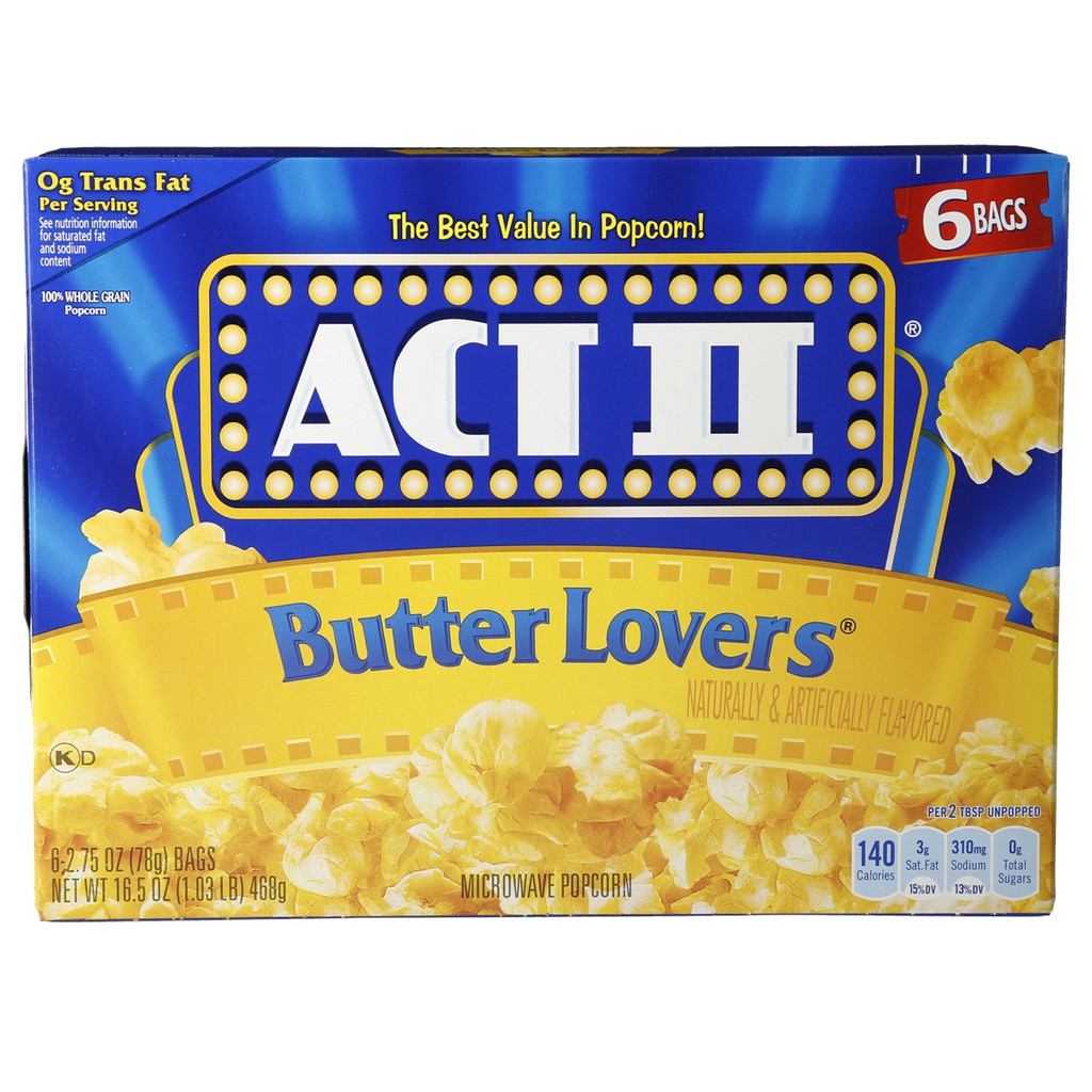 Ori Usa Act Ii Microwave Popcorn 78g No Box Shopee Indonesia