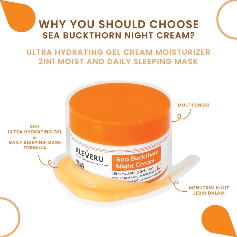 KLEVERU Sea Buckthorn Night Cream 30gr