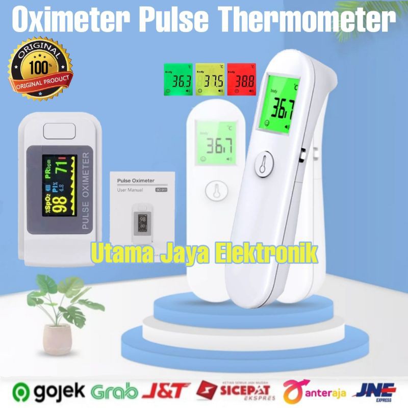 Paket 2in1 Oximeter Pulse Thermometer Infrared Dahi