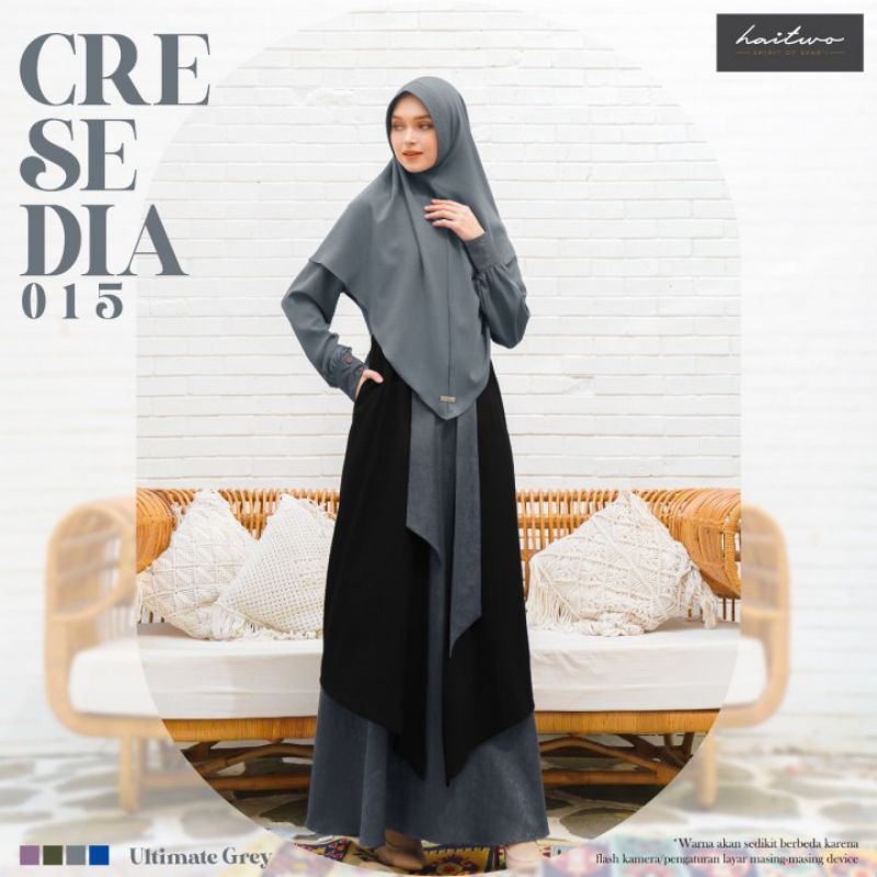 Gamis dewasa premium haitwo cresedia 015 (Set dengan Jilbab)