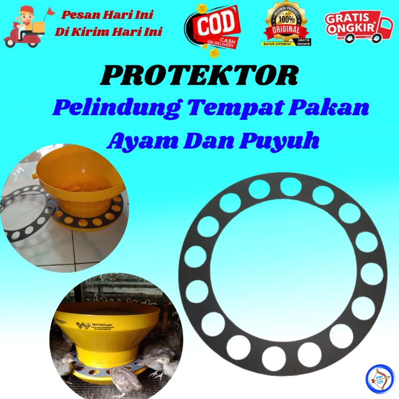 PROTEKTOR Pengaman Tempat pakan Puyuh Dan Ayam  BABY CHICK Pengaman Tempat Pakan kapasitas 4kg KENBI