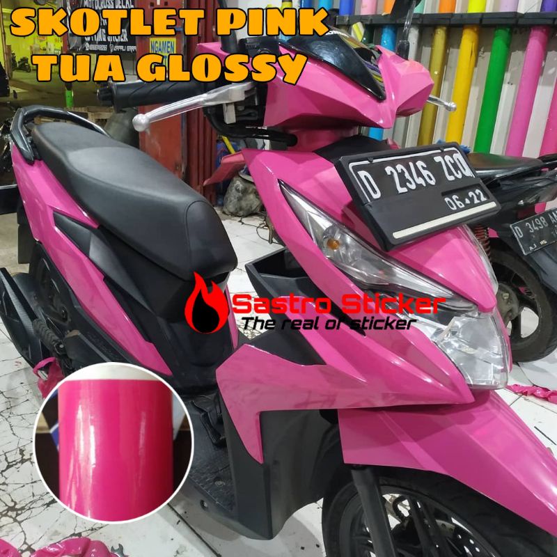 STICKER SKOTLET MOTOR PINK TUA GLOSSY
