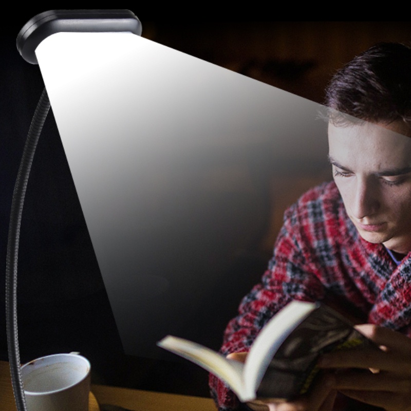 [ Clip-on Adjustable Flexible Gooseneck LED Desk Lamp For Office &amp; Household Study Students Reading ]
