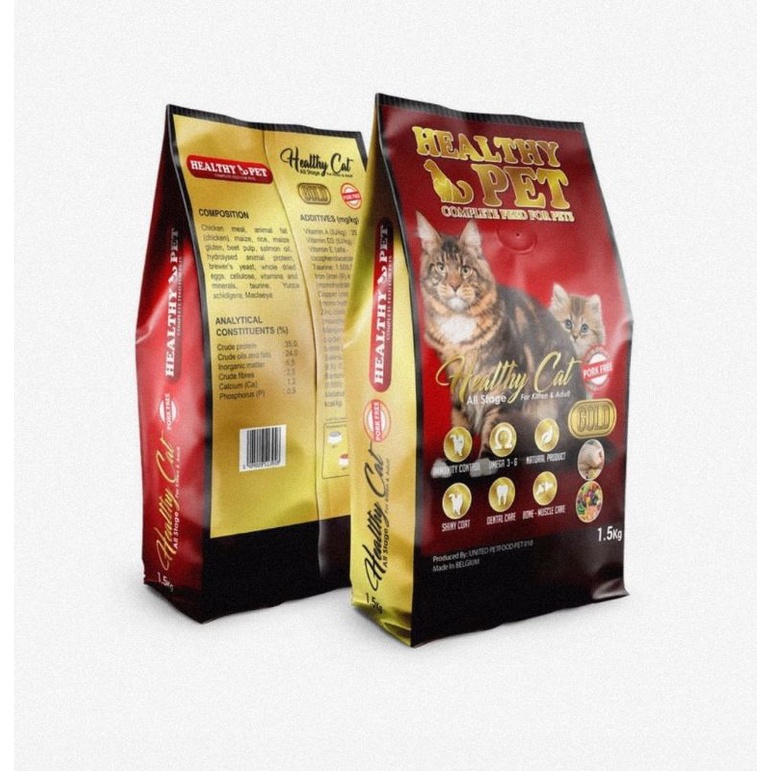 Jual Makanan Kucing Healthy Pet Healthy Cat All Stage Gold Kemasan