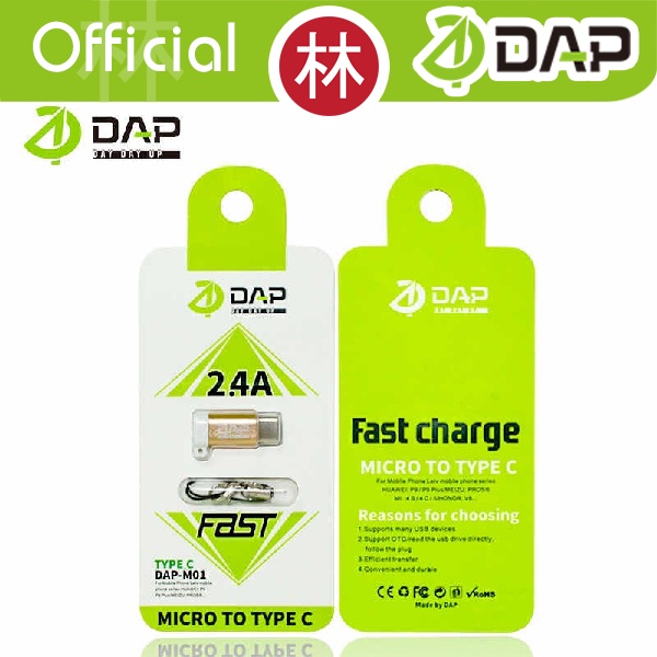 DAP M01-C Adaptor Converter Micro USB 3.0 to Type-C Fast Charging 2.4A