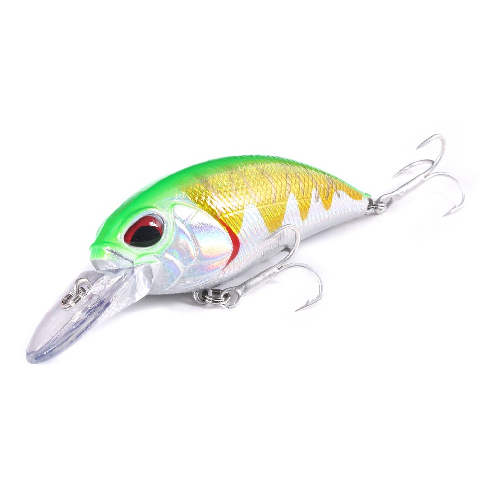 HENGJIA 1PCS Casting Crankbait Umpan Pancing 8cm 15.5g Fishing Bait 3D Eyes Swimbait Fishing Lure