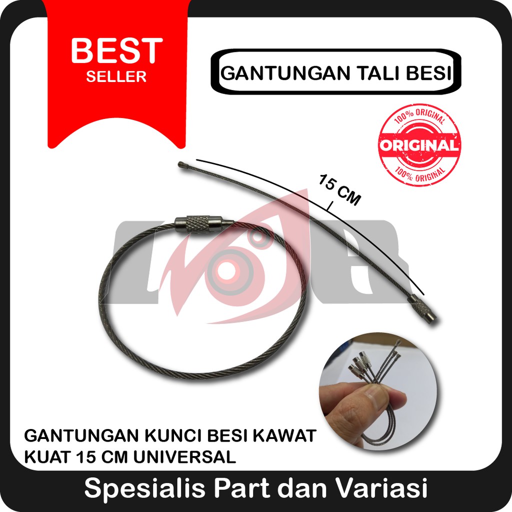 Tali Besi Gantungan Kunci Carabiner Wire Metal Rope Keys Stainless Stell