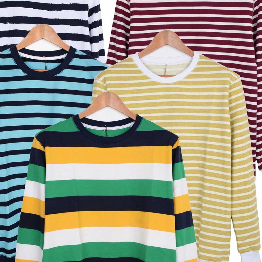 ○ Sweater Oblong Distro Pria/ Sweater Stripe/Salur Motif Garis Pria/ Cowok ☎