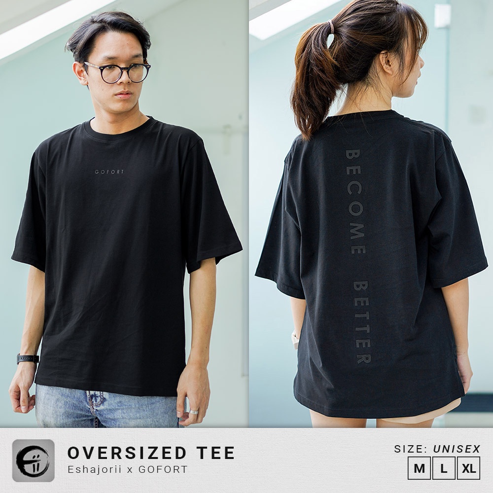 GOFORT Kaos Basic Oversized Tee Unisex S M L XL Size Internasional