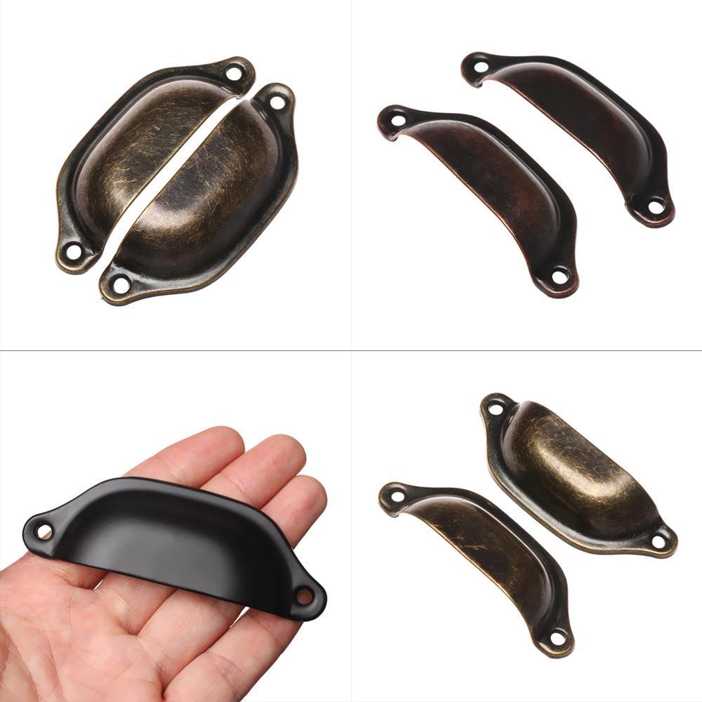 Suyo 2PCS Tarikan Lemari Dapur Retro Kuningan Antik Lemari Rias Furniture Gagang Pintu