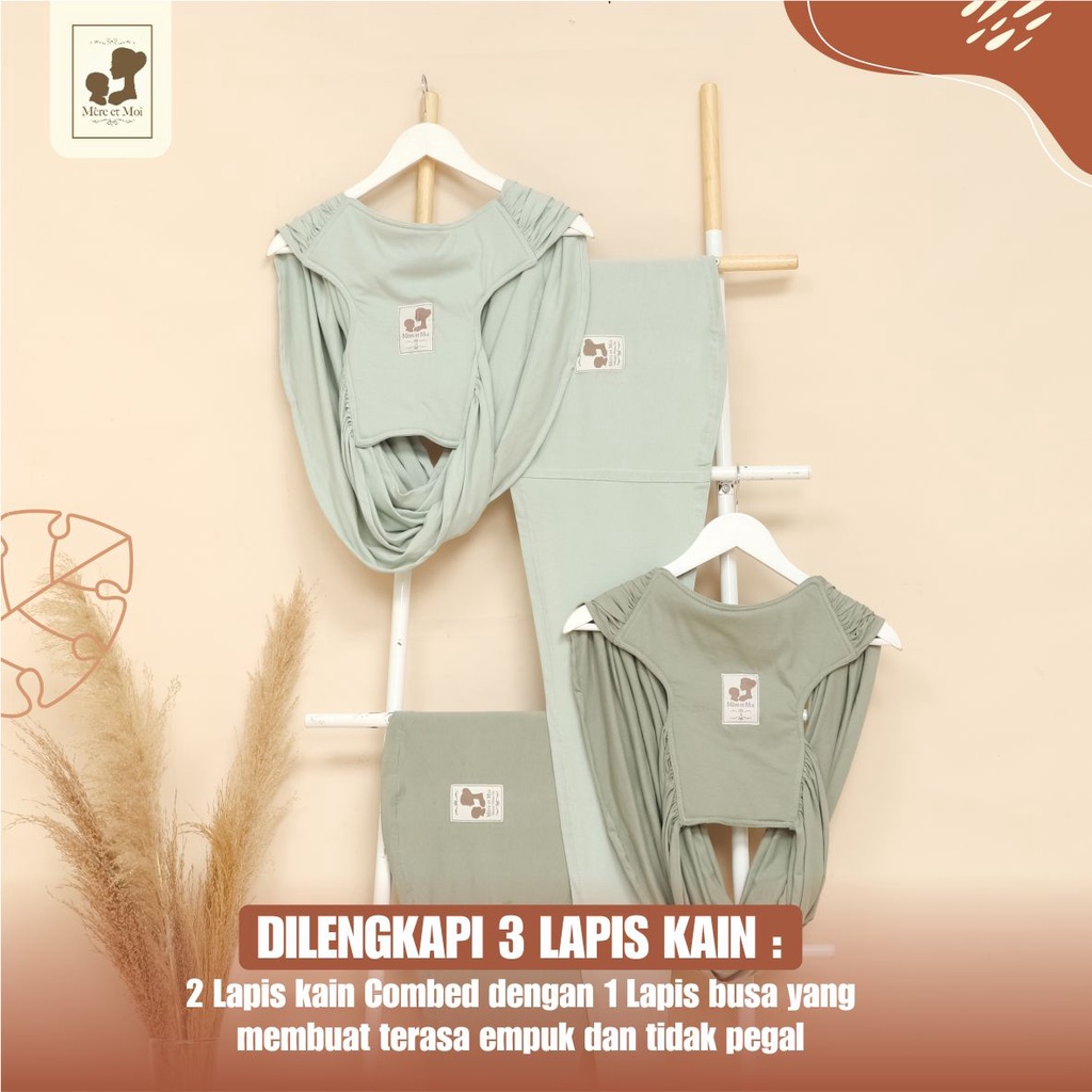 Mere Et Moi - Fast Baby Wrap Free Bib / Slaber Bayi - BABY WRAP INSTAN | QUICK WRAP | GENDONGAN BAYI | FBW - Gendongan Kain