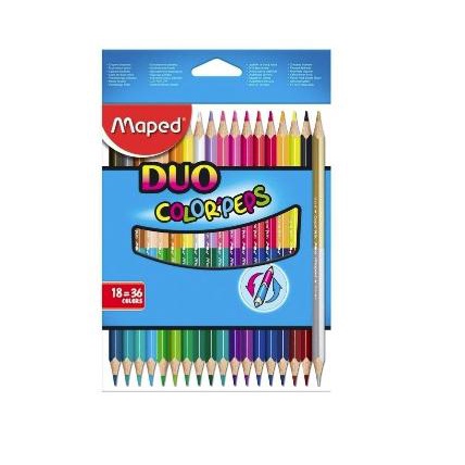 

MAPED Pensil Warna Color Pencil 2 sisi Duo isi 18 = 36 no Pen Pilot