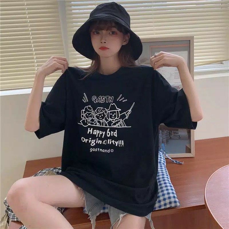 Arifirn Kaos Oversize Happy Origin (LD 106, P 65) - Kaos Wanita