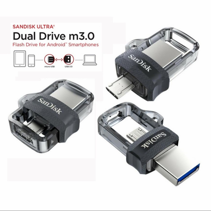 Sandisk Ultra Dual OTG Flash Drive M3.0 Micro USB - 16GB/32GB/64GB/128GB