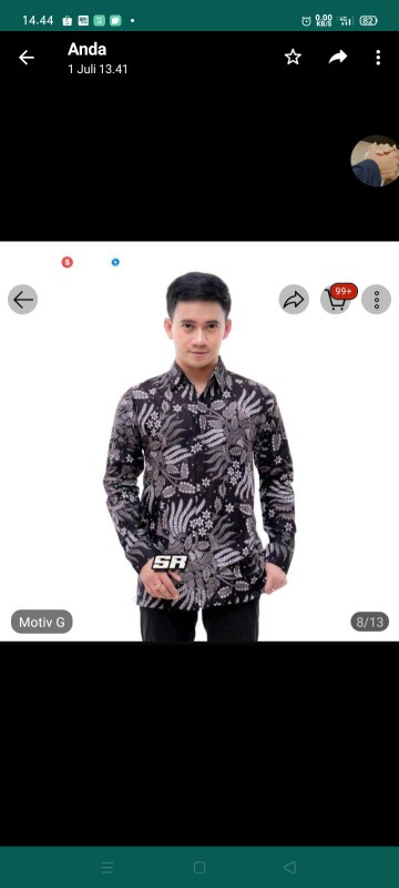 Batik Pria Lengan Panjang Gus Azmi Batik Azmil Hrb026 Motif Keratonan Kode 002 Size M L Xl Xxl Regul