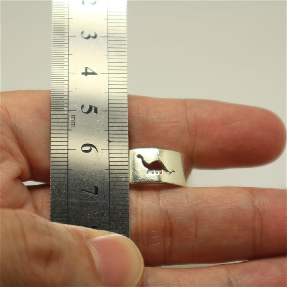 Cute Little Dinosaur Couples Thin Ring Wide Ring Fashion Simple Engagement Jewelry Statement Women Sweetheart Gift