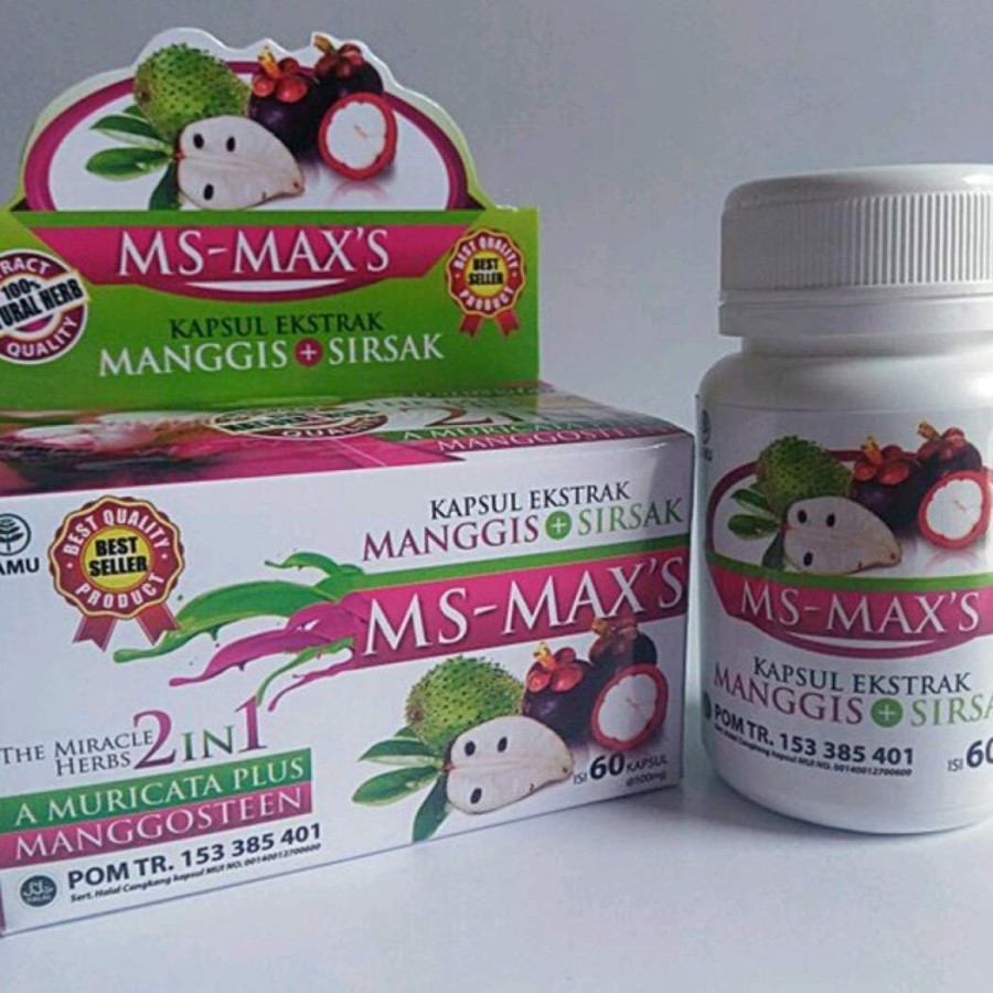 Jual Kapsul Ekstrak Manggis Plus Sirsak Ms Max 60 Kapsul Ms Maxs Darusyifa Acemax Kapsul Pom 