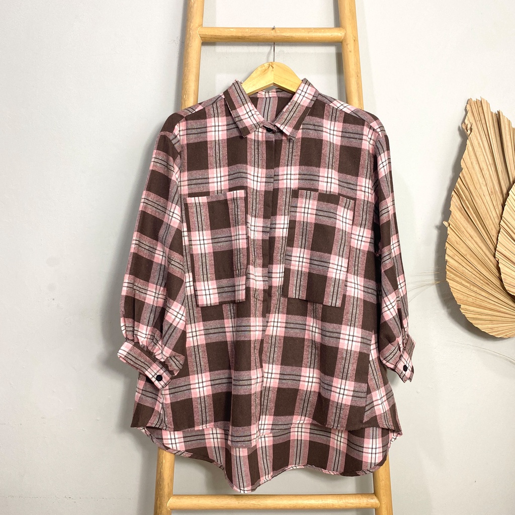 KEMEJA FLANEL KIARA PREMIUM SHIRT BTS B604 CO