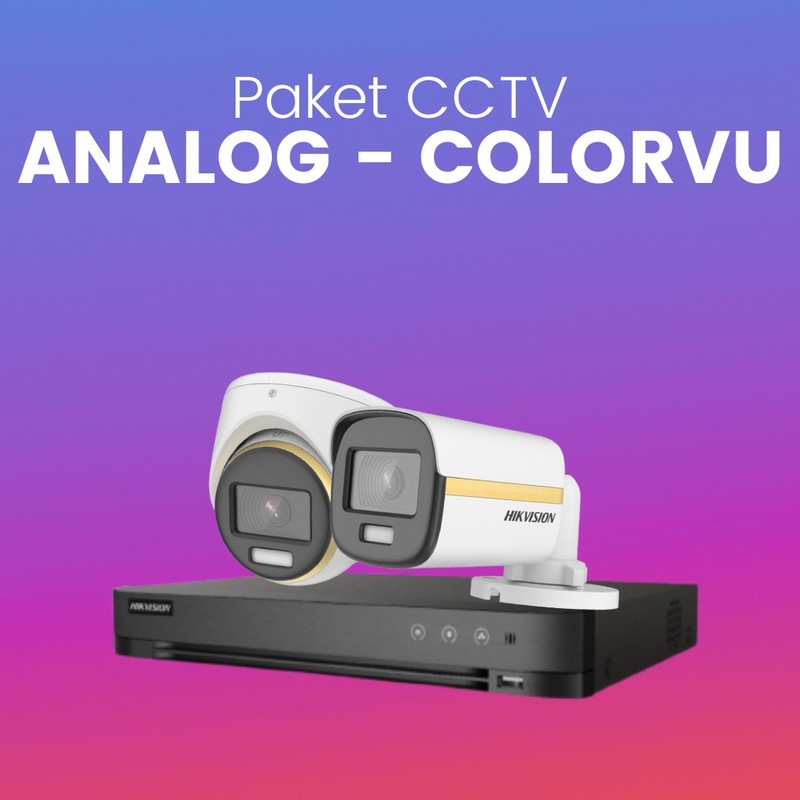 PAKET CCTV 8 CAMERA 2MP COLORVU 2 TB HDD HIKVISION