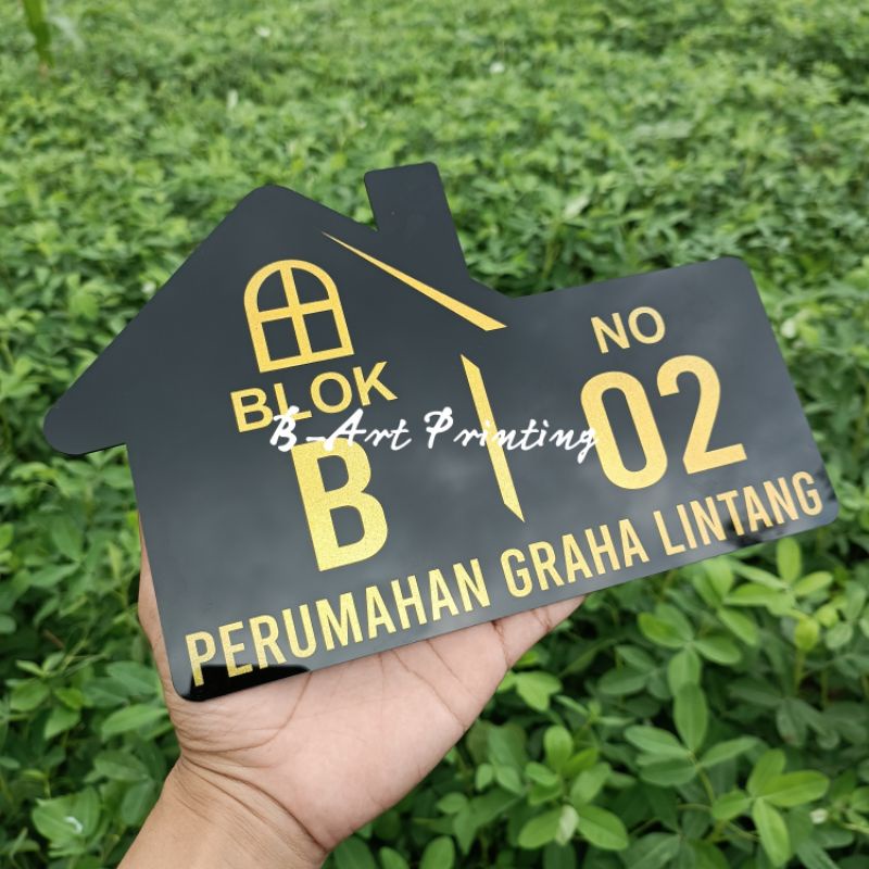 LANGSUNG KIRIM !!! MURAH!! PAPAN NOMOR RUMAH 28 x 18 cm / BAHAN ACRYLIC / LASER CUTTING NOMOR RUMAH AKRILIK