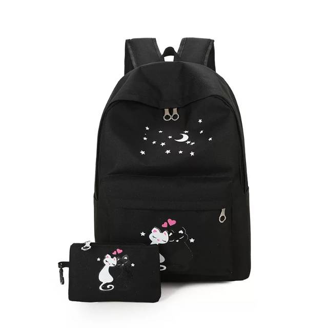 Ransel Preppy Tas Bahu Gaya Korea Pemuda Fashion Wanita Ransel Laptop Tas Sekolah untuk Remaja Anak Perempuan Anak Laki-laki Tas Buku Travel