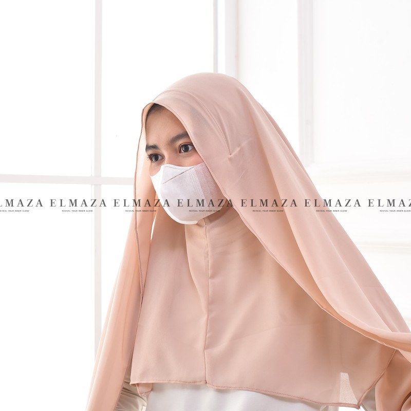 TRENDING Hijab Pashmina New Normal Pashmina Instan Instant Tanpa Pentul Lubang Telinga & Earphone By Elmaza Part 1-3