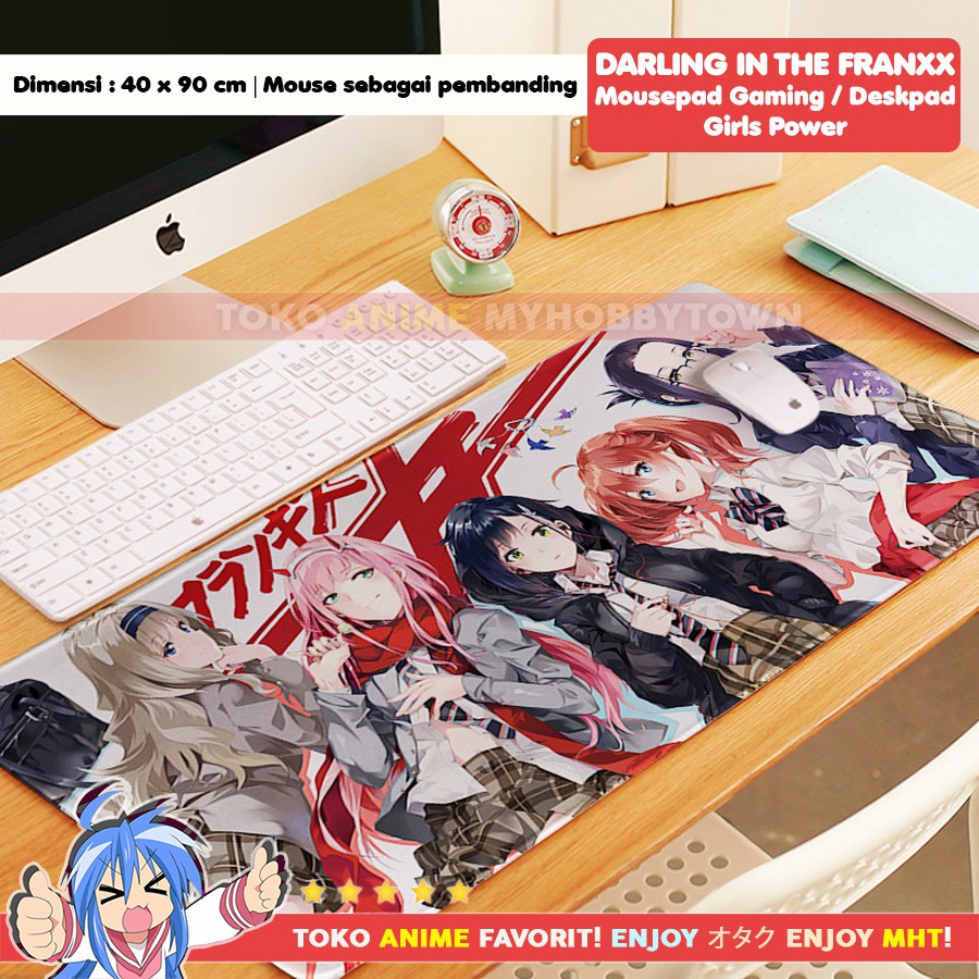 Mousepad Anime Gaming Deskpad Anime Darling In The Franxx Girls Zero Two Ichigo Kokoro Ikuno Miku