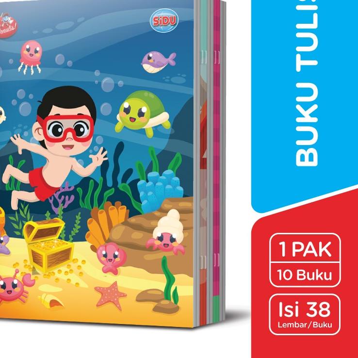 

New! 10pcs Buku Tulis SIDU Garis 38lembar / 1pack Buku Tulis SIDU 38lembar 시