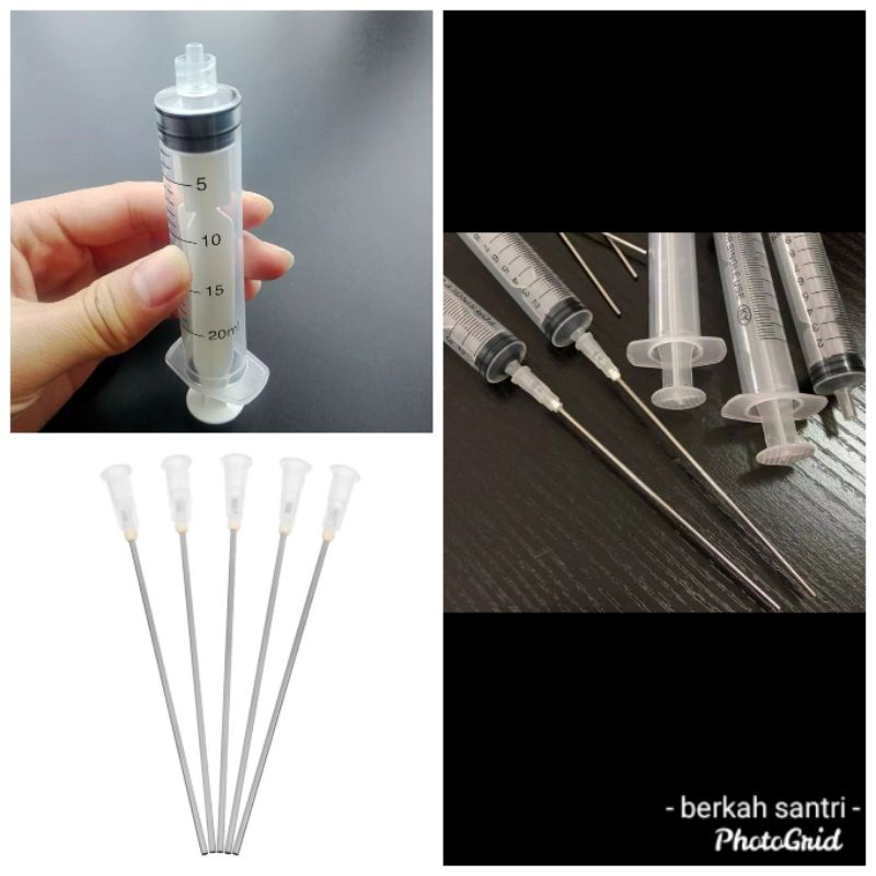 syringe suntikan spuit 20 ml jarum panjang Refill parfum tinta printer