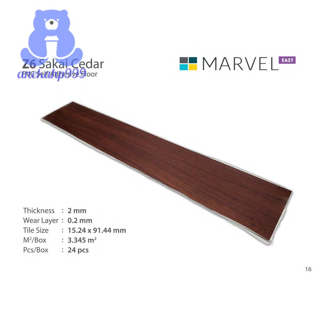 Vinyl Stiker Marvel Flooring 100% waterproof dan self-adhesive Anekahp shopee